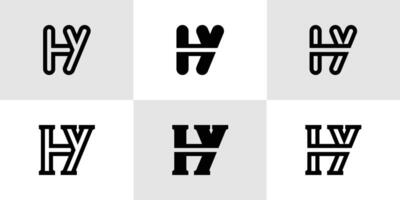 brieven hoi monogram logo set, geschikt voor bedrijf met hoi of ja initialen vector