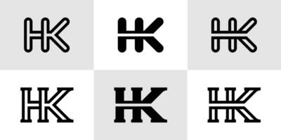 brieven hk monogram logo set, geschikt voor bedrijf met hk of kh initialen vector