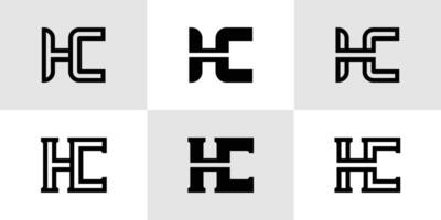 brieven hc monogram logo set, geschikt voor bedrijf met hc of ch initialen vector