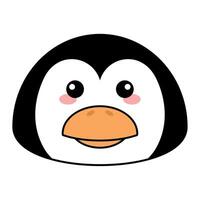 schattig kawaii pinguïn emoji icoon vector