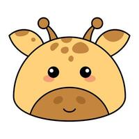 schattig kawaii giraffe emoji icoon vector