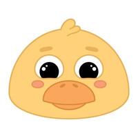 schattig kawaii eend emoji icoon vector