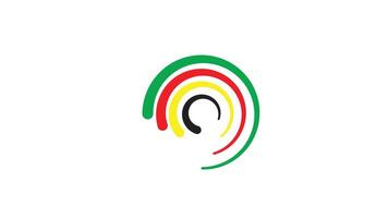 regenboog logo met een gemakkelijk cirkel vorm met divers kleuren vector