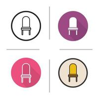 klassieke keuken stoel icoon. plat ontwerp, lineaire en kleurstijlen. geïsoleerde vectorillustraties vector