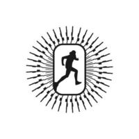 loper kader kunst logo grafisch illustratie, sticker insigne vector