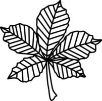 kastanje blad schets illustratie vector