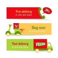 Pizza snelle levering banners vector