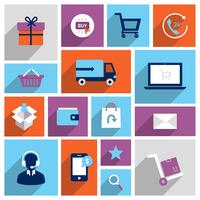 Winkelen e-commerce pictogrammen vector