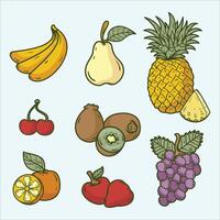divers fruit en groenten zijn getoond in deze illustratie vector