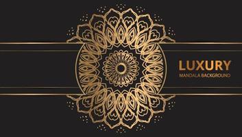 mandala-ontwerp rond luxe ontwerp gouden penseeltekst. vector