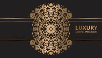 mandala-ontwerp rond luxe ontwerp gouden penseeltekst. vector