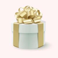 een gif doos met een goud lint Aan het dat zegt geschenk vector
