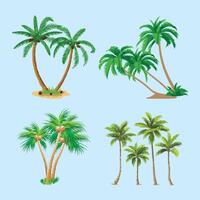 palm bomen met schaduw geïsoleerd Aan wit. illustratie vector