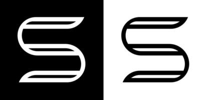 s symbool in minimalistische stijl en zwart en wit achtergrond vector