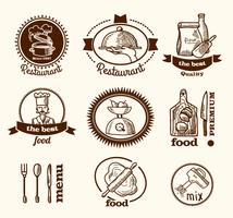 Restaurant label schets vector