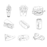Set van fast-food pictogrammen vector