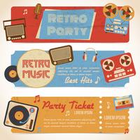 Retro muziekbanners vector