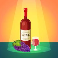 Wijn met druiven Poster vector
