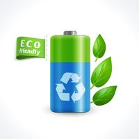 Ecologie symbool batterij vector