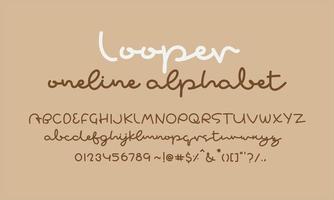 looper alfabet vector, handgeschreven lettertype. vector