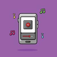 online muziekspeler op smartphone illustratie vector