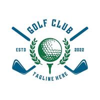 golf logo ontwerp. golf bal en stok concept. voor golf club vector