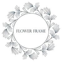 circulaire botanische bloemen frame vectorillustratie vector