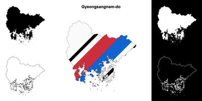 gyeongsangnam-do provincie schets kaart reeks vector