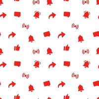 naadloos patroon met rode video social media iconen. vector