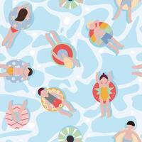 zomer zwemmen zwembad naadloos patroon achtergrond vector
