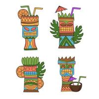 vector tiki cocktails - illustratie set geïsoleerd op een witte background