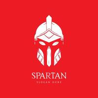 krachtig spartaans logo Aan rood achtergrond ontsteken binnenste krijger vector
