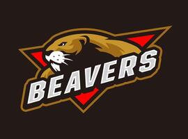 bever mascotte logo ontwerp sjabloon vector