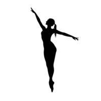 ballerina silhouet in midden in de dans vector
