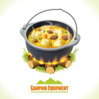 Camping symbool voedsel pot vector