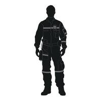 silhouet van paramedicus in plicht uitrusting vector