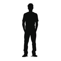 Mens vol lichaam silhouet ontwerp geïsoleerd Aan wit achtergrond vector