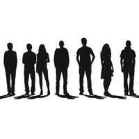 een groep van mensen silhouet ontwerp geïsoleerd Aan wit achtergrond vector