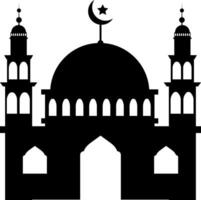 Islamitisch moskee icoon silhouet illustratie vector