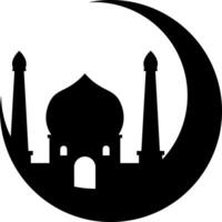 eid maan moskee icoon ontwerp illustratie vector