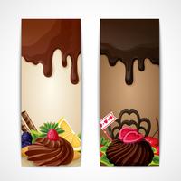 Chocolade banners verticaal vector