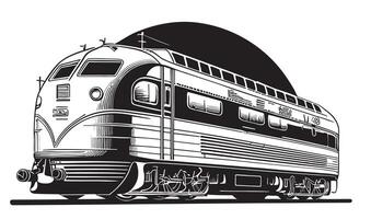 retro trein hand- getrokken schetsen illustratie vervoer vector