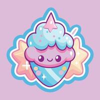 illustratie van een schattig trending en esthetisch sticker pastel kleur vector