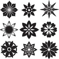 reeks van bloemen icoon illustratie geïsoleerd wit achtergrond vector