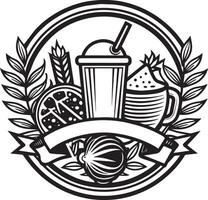 voedsel levering logo ontwerp zwart en wit illustratie vector