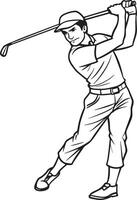golfspeler. golf speler. illustratie geïsoleerd Aan wit achtergrond vector