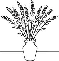 boeket van lavendel bloemen in vaas Aan tafel. illustratie. vector