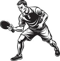 tennis speler silhouet illustratie geïsoleerd Aan wit achtergrond vector