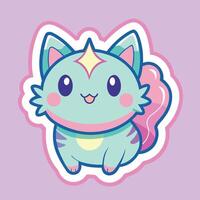 illustratie van een schattig trending en esthetisch sticker pastel kleur vector