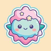 illustratie van een schattig trending en esthetisch sticker pastel kleur vector